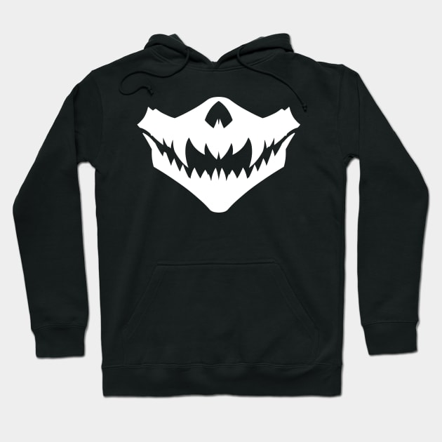 Demon Skull Mask 3 WHITE Hoodie by Niall Byrne